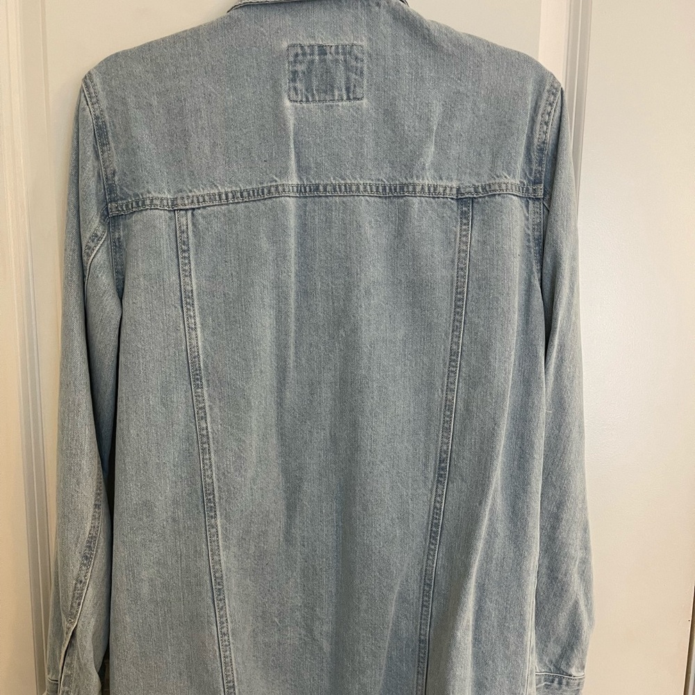 Oversized longline denim jacket